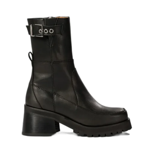 Eco Leather Ankle Boots With Heels