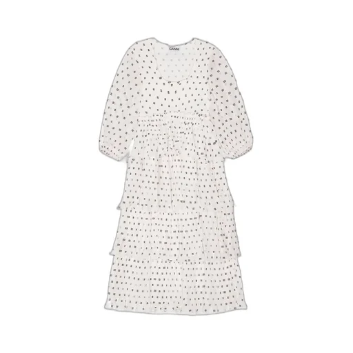 All-Over Printed Three-Quarter-Sleeved Midi Dress