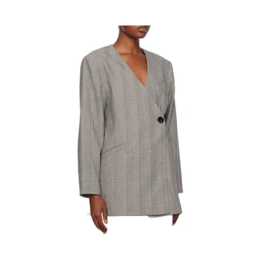 Grey Herringbone Suiting Blazer