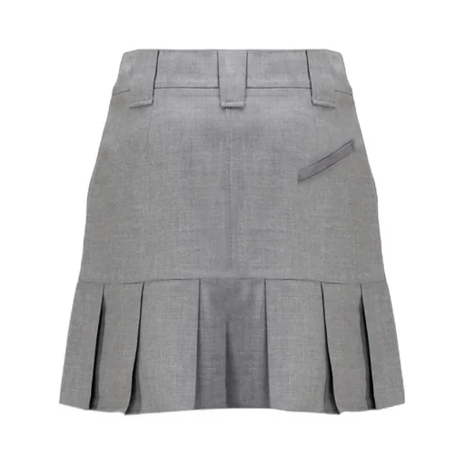 Zip-Up Pleated Mini Skirt
