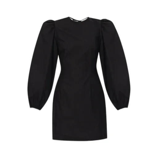 Puff Sleeved Open Back Mini Dress