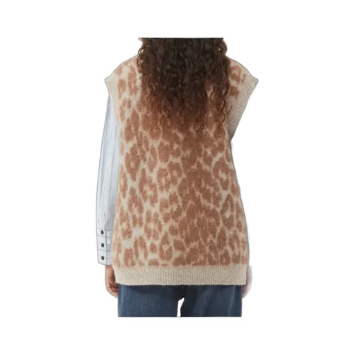 Leopard Jacquard Knitted Vest