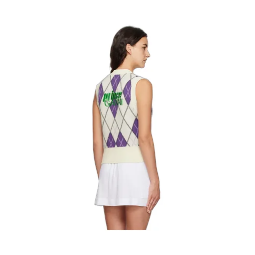 Graphic Harlequin V-Neck Vest