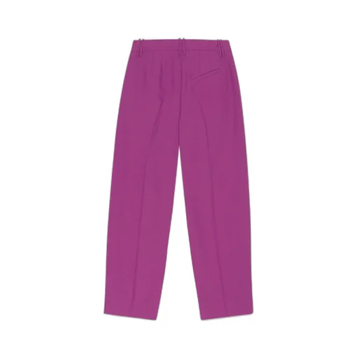 Low-Rise Pleated Straight-Leg Trousers