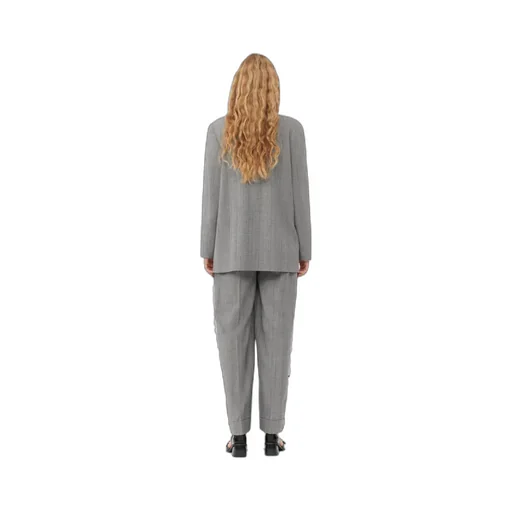 Grey Herringbone Suiting Blazer