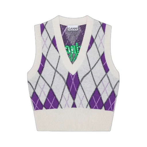 Graphic Harlequin V-Neck Vest