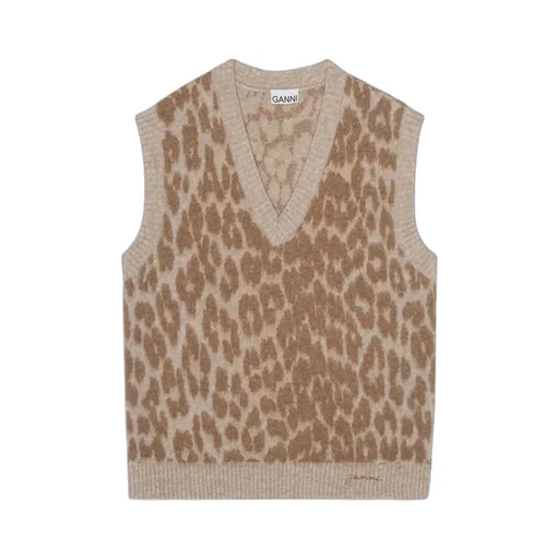 Leopard Jacquard Knitted Vest