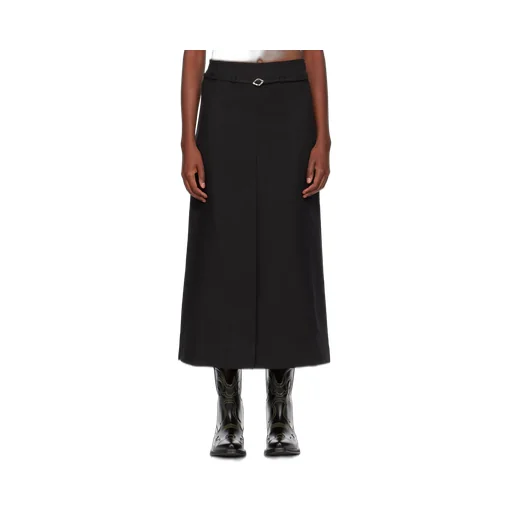 Cotton Maxi Slit Skirt