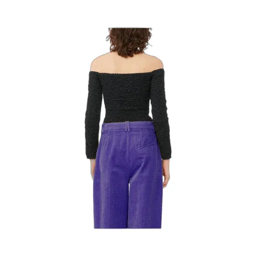 Cotton Poplin Off-Shoulder Smock Blouse
