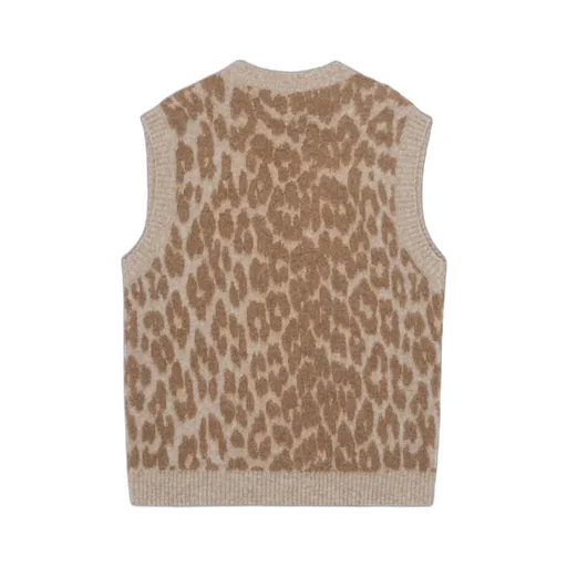 Leopard Jacquard Knitted Vest