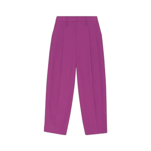 Low-Rise Pleated Straight-Leg Trousers
