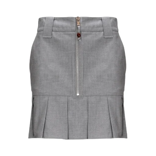 Zip-Up Pleated Mini Skirt