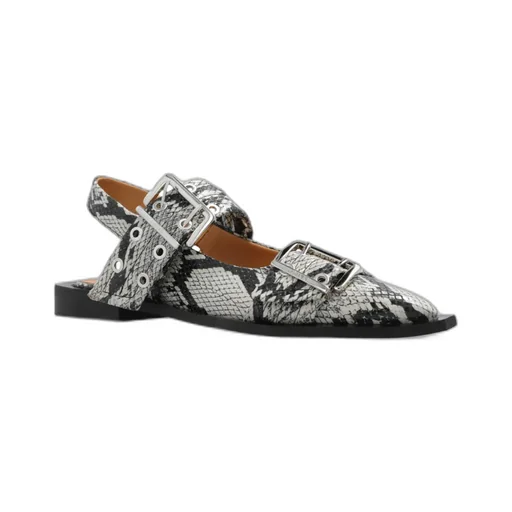 Pointed Toe Buckle Ballerinas