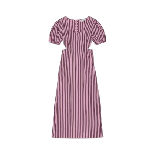 Striped Scoop Neck Midi Dress