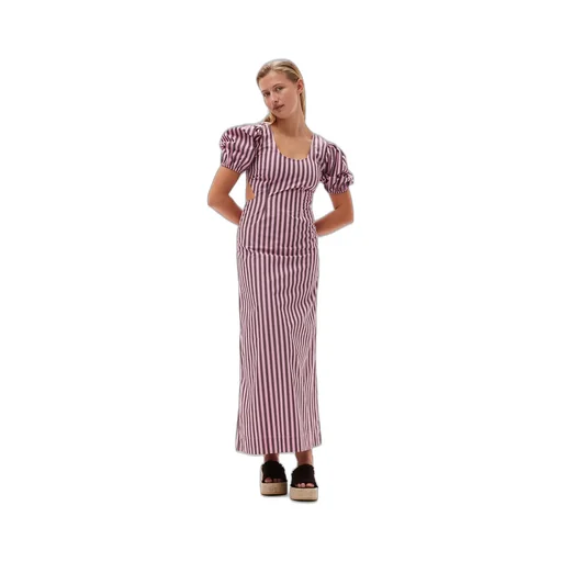 Striped Scoop Neck Midi Dress