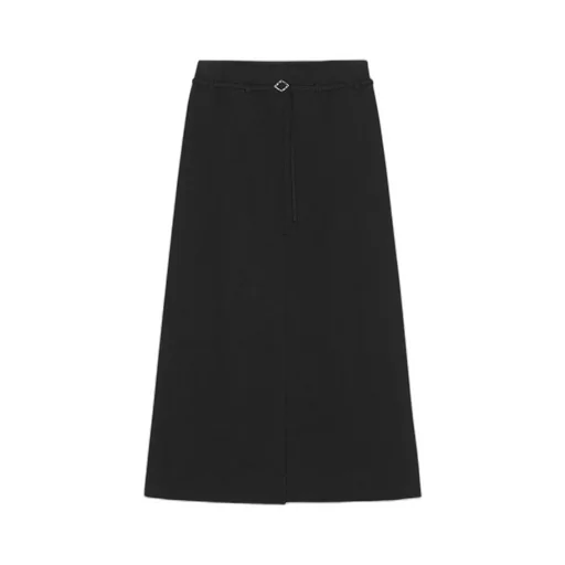Cotton Maxi Slit Skirt