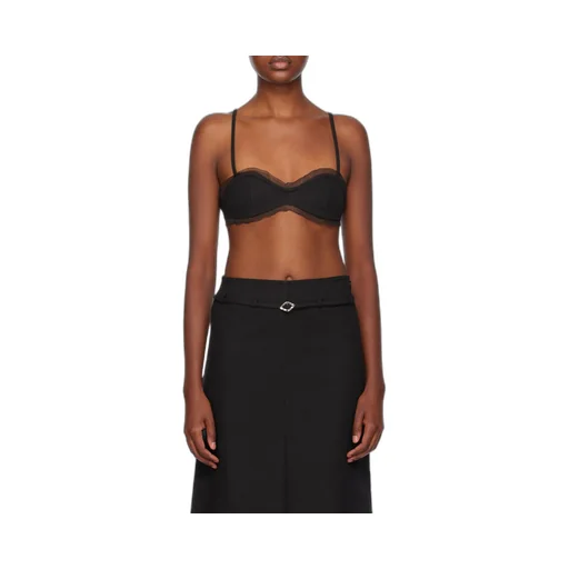 Lace-Trim Sweetheart Neck Cropped Top