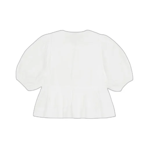 Poplin Peplum Tie Blouse