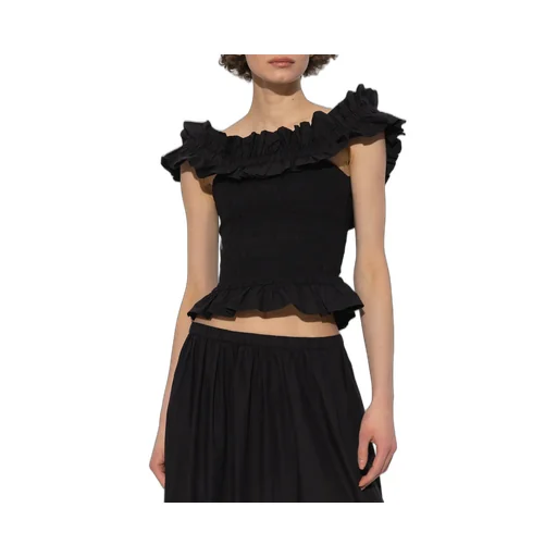 Poplin Off-Shoulder Smock Top