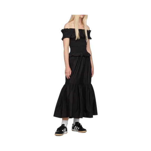 Poplin Off-Shoulder Smock Top
