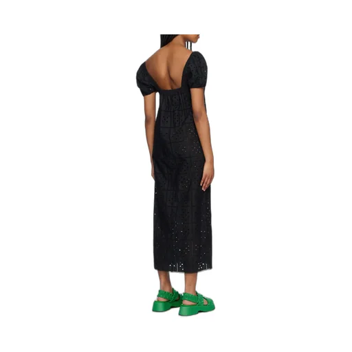 Square-Neck Broderie Anglaise Midi Dress