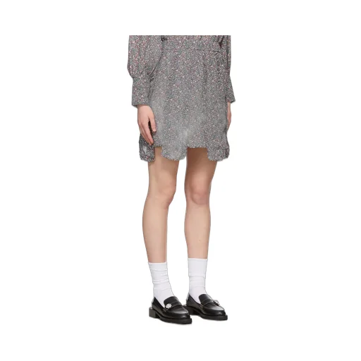 Floral-Print Panelled Mini Skirt
