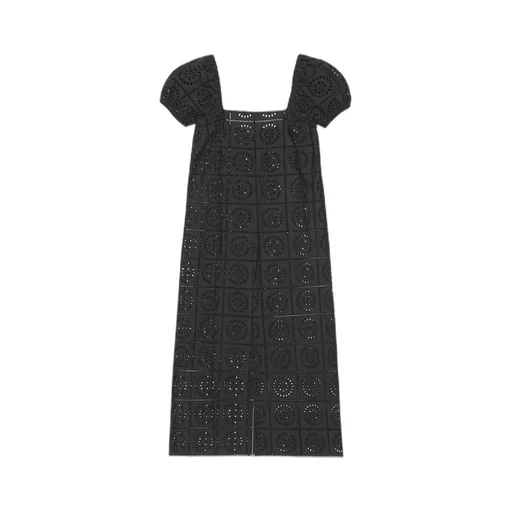 Square-Neck Broderie Anglaise Midi Dress