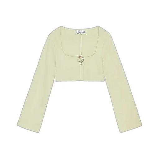 Stretch Suiting Cropped Blouse