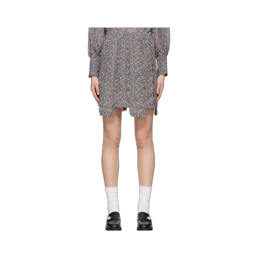 Floral-Print Panelled Mini Skirt