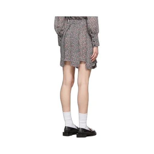 Floral-Print Panelled Mini Skirt