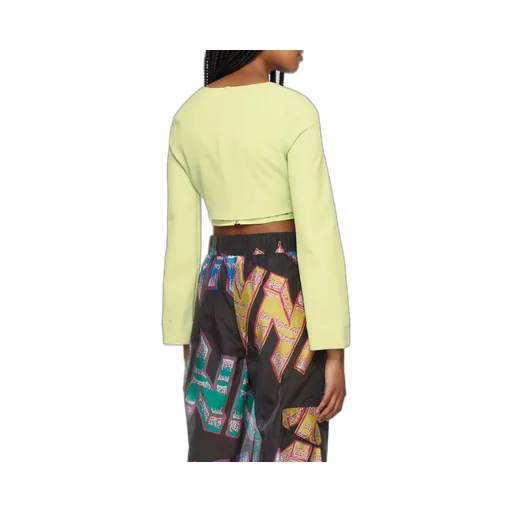 Stretch Suiting Cropped Blouse
