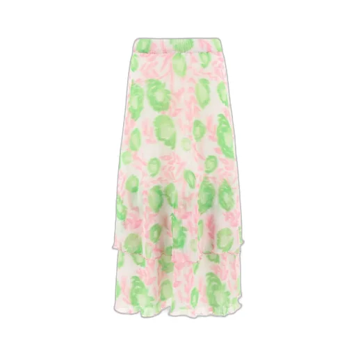 Pleated Georgette Layered Maxi Skirt