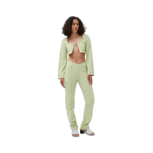 Stretch Suiting Cropped Blouse