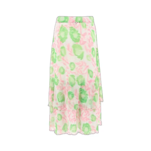 Pleated Georgette Layered Maxi Skirt