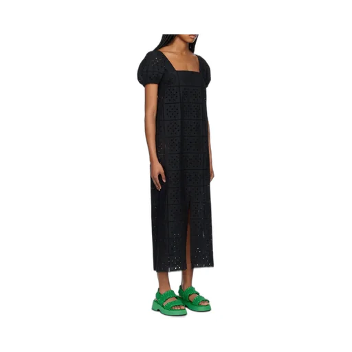 Square-Neck Broderie Anglaise Midi Dress