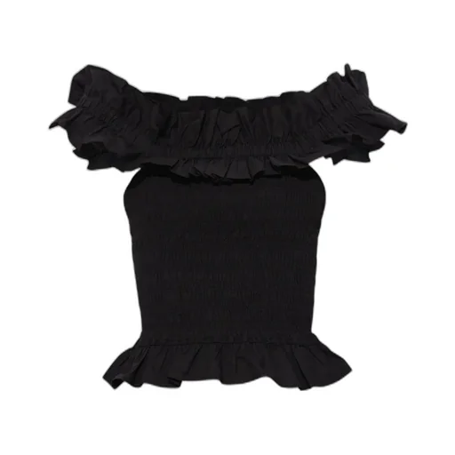 Poplin Off-Shoulder Smock Top