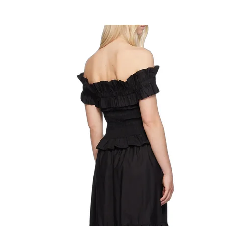 Poplin Off-Shoulder Smock Top