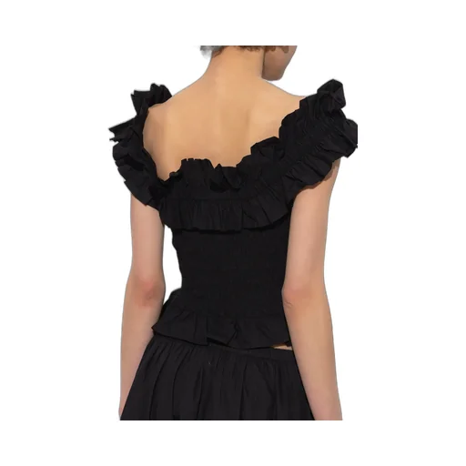 Poplin Off-Shoulder Smock Top