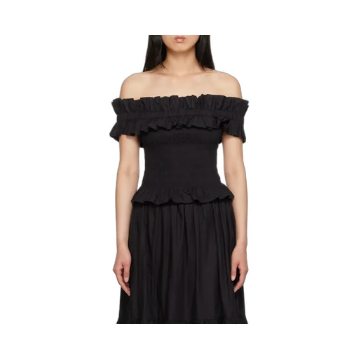 Poplin Off-Shoulder Smock Top