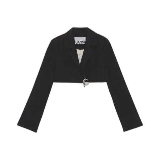 Cotton Suiting Cropped Blazer