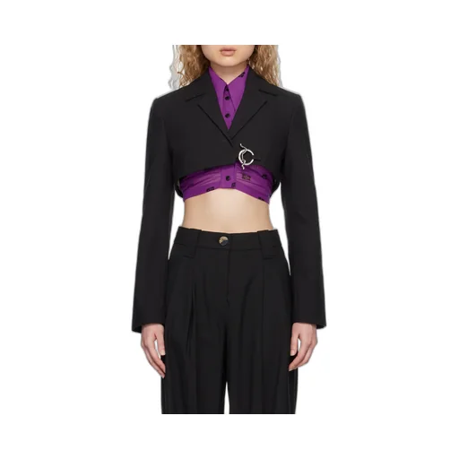 Cotton Suiting Cropped Blazer