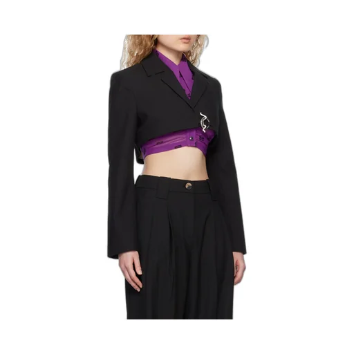 Cotton Suiting Cropped Blazer
