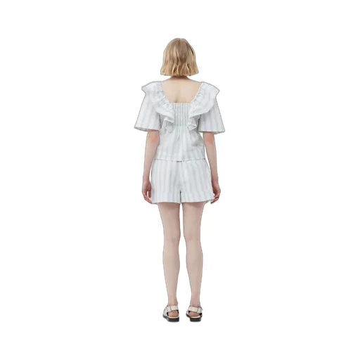 Ruffle Detailed Square Neck Blouse