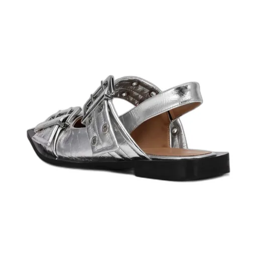 Double-Buckled Pointed-Toe Ballerina Shoes