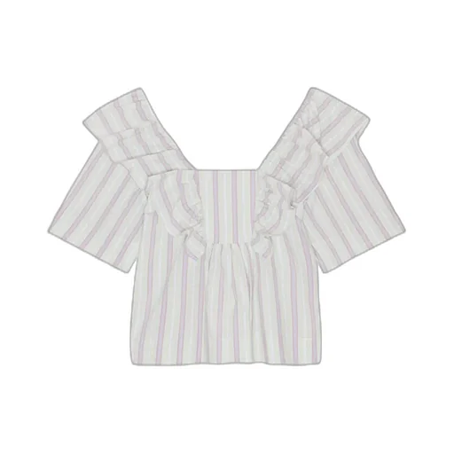 Ruffle Detailed Square Neck Blouse