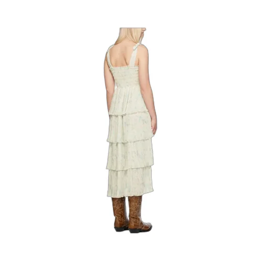 Tofu Floral Printed Pleated Midi Dress
