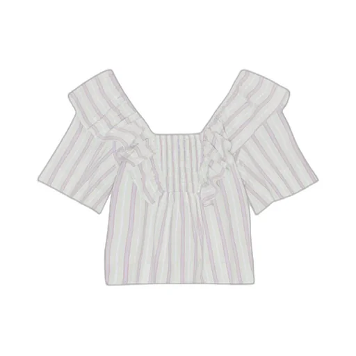 Ruffle Detailed Square Neck Blouse