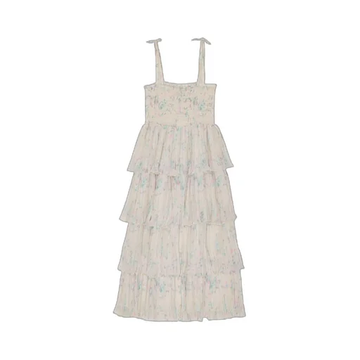 Tofu Floral Printed Pleated Midi Dress