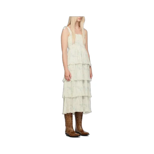 Tofu Floral Printed Pleated Midi Dress