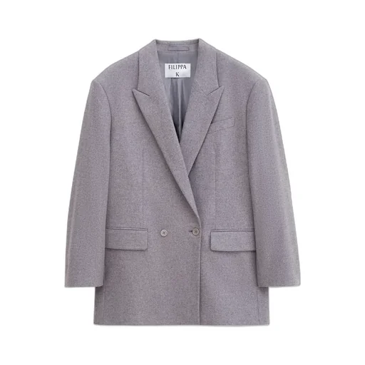 Double-Breasted Flannel Blazer